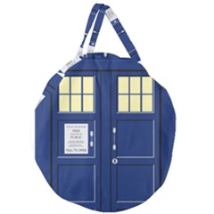 Tardis Doctor Who Time Travel Giant Round Zipper Tote by HermanTelo