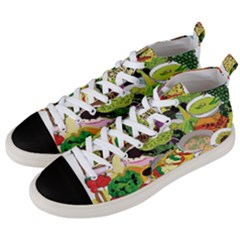 Eat Food Background Art Color Men s Mid-top Canvas Sneakers by Pakrebo