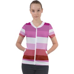 Lesbian Pride Flag Short Sleeve Zip Up Jacket by lgbtnation