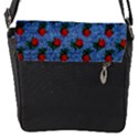 Blue Denim And Roses Flap Closure Messenger Bag (S) View1