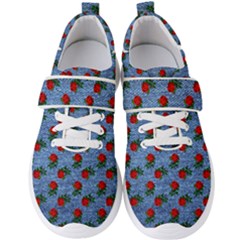 Blue Denim And Roses Men s Velcro Strap Shoes by snowwhitegirl