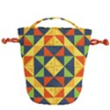 Background Geometric Color Plaid Drawstring Bucket Bag View1