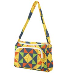 Background Geometric Color Plaid Front Pocket Crossbody Bag by Mariart