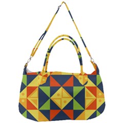 Background Geometric Color Plaid Removal Strap Handbag by Mariart