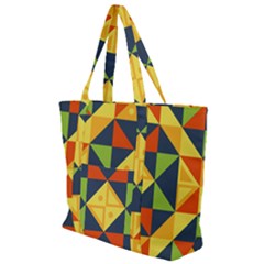 Background Geometric Color Plaid Zip Up Canvas Bag by Mariart