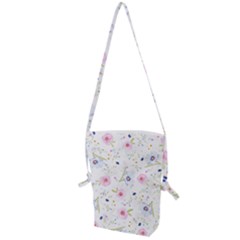 Floral Pink Blue Folding Shoulder Bag by HermanTelo