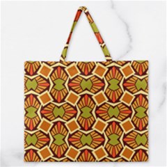 Geometry Shape Retro Zipper Large Tote Bag by HermanTelo