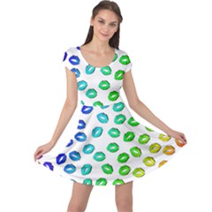 Kiss Mouth Lips Colors Cap Sleeve Dress by HermanTelo