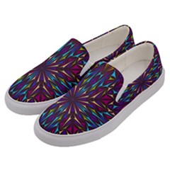 Kaleidoscope Triangle Curved Men s Canvas Slip Ons by HermanTelo