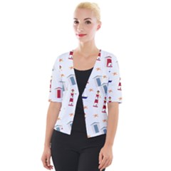 Nautical Sea Cropped Button Cardigan by HermanTelo