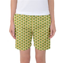 Pattern Halloween Pumpkin Color Green Women s Basketball Shorts by HermanTelo