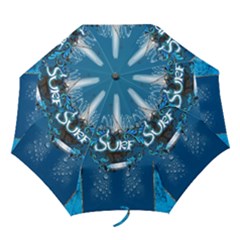 Sport, Surfboard With Water Drops Folding Umbrellas by FantasyWorld7