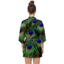 Peacock Feathers Plumage Iridescent Half Sleeve Chiffon Kimono View2