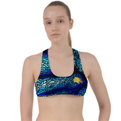 Sea Coral Stained Glass Criss Cross Racerback Sports Bra by HermanTelo