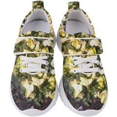 April Pansies Kids  Velcro Strap Shoes by Riverwoman