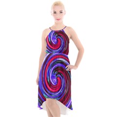 Swirl Vortex Motion High-low Halter Chiffon Dress  by HermanTelo