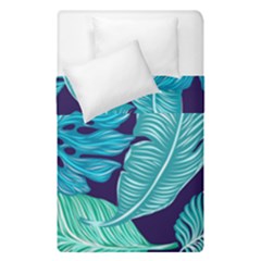 Tropical Greens Leaves Banana Duvet Cover Double Side (single Size) by HermanTelo