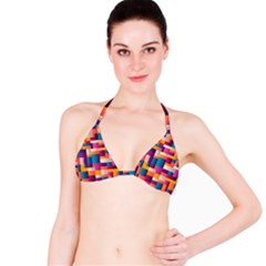 Abstract Geometry Blocks Bikini Top by Bajindul