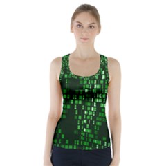 Abstract Plaid Green Racer Back Sports Top by Bajindul