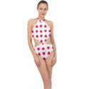 Heart Red Love Valentines Day Halter Side Cut Swimsuit View1