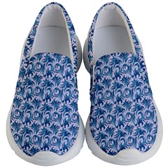 Blue Pattern Scrapbook Kids  Lightweight Slip Ons by Bajindul