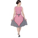 Heart Stripes Symbol Striped V-Neck Midi Sleeveless Dress  View2