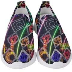 Dragon Lights Kids  Slip On Sneakers by Riverwoman