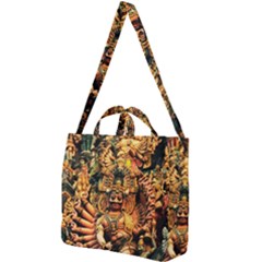 Sculpture Art Temple Tower Square Shoulder Tote Bag by Pakrebo