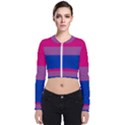 Bisexual Pride Flag Bi LGBTQ Flag Long Sleeve Zip Up Bomber Jacket View1