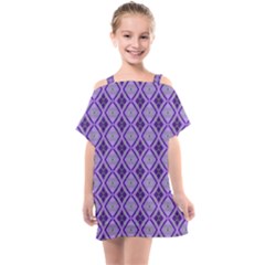 Argyle Large Purple Pattern Kids  One Piece Chiffon Dress