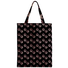 Kawaii Dougnut Black Pattern Zipper Classic Tote Bag by snowwhitegirl