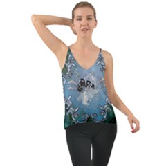 Surfboard With Dolphin Chiffon Cami by FantasyWorld7