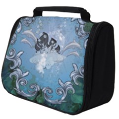 Surfboard With Dolphin Full Print Travel Pouch (big) by FantasyWorld7