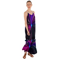 Abstract Background Lightning Cami Maxi Ruffle Chiffon Dress by Pakrebo