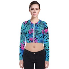 Leaves  Long Sleeve Zip Up Bomber Jacket by Sobalvarro