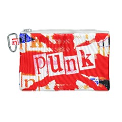 Punk Union Jack Canvas Cosmetic Bag (large) by ArtistRoseanneJones