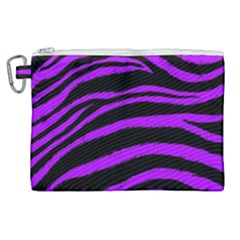 Purple Zebra Canvas Cosmetic Bag (xl) by ArtistRoseanneJones