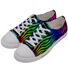 Rainbow Zebra Women s Low Top Canvas Sneakers by ArtistRoseanneJones