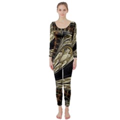 Fractal Abstract Pattern Spiritual Long Sleeve Catsuit by Pakrebo