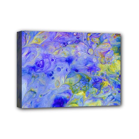 Abstract Blue Mini Canvas 7  X 5  (stretched)