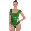 Background Green Board Business Short Sleeve Leotard  View1