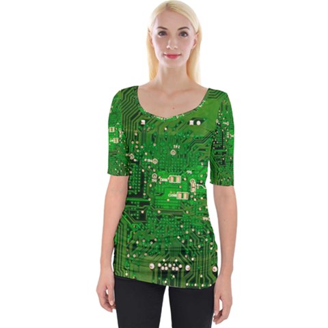 Background Green Board Business Wide Neckline Tee by Pakrebo