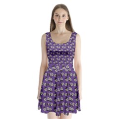 Daisy Purple Split Back Mini Dress  by snowwhitegirl