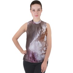 Thunder Thunderstorm Storm Weather Mock Neck Chiffon Sleeveless Top