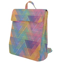 Triangle Pattern Mosaic Shape Flap Top Backpack by Pakrebo