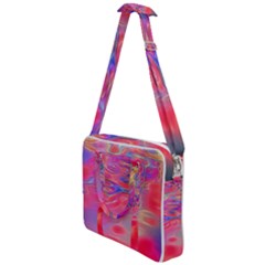 Purple Red Abstract Pool Cross Body Office Bag by bloomingvinedesign