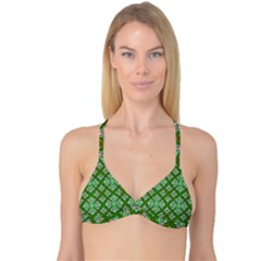 Symmetry Digital Art Pattern Green Reversible Tri Bikini Top