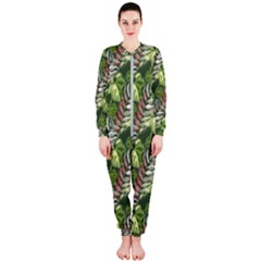 Leaves Seamless Pattern Design Onepiece Jumpsuit (ladies)  by Pakrebo