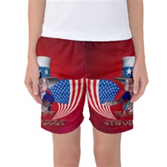 Happy 4th Of July Women s Basketball Shorts by FantasyWorld7