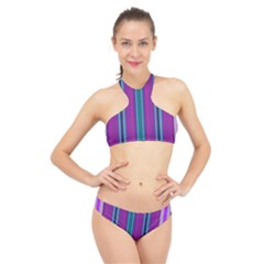 Fabric Pattern Color Structure High Neck Bikini Set by Bajindul